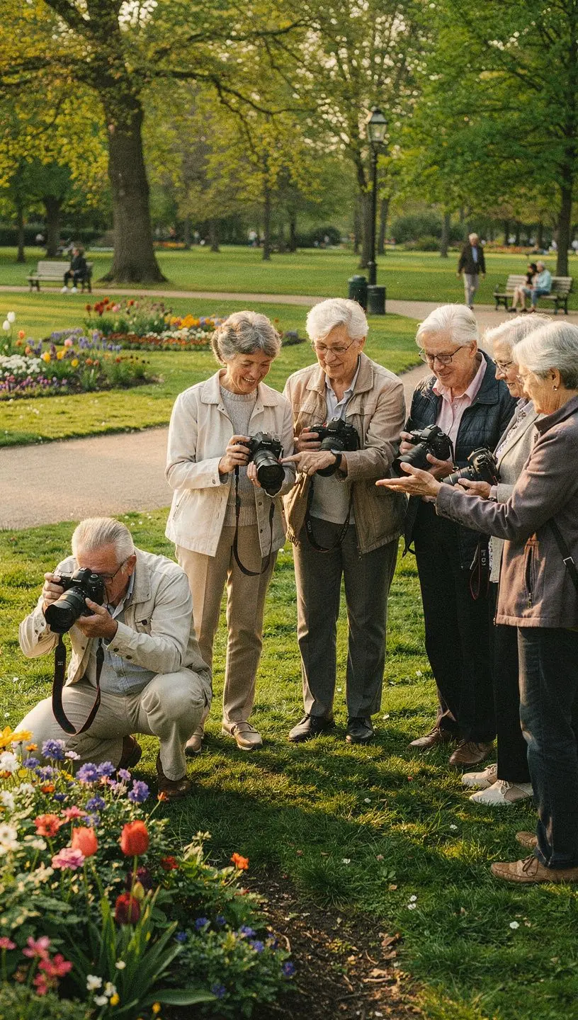Engaged seniors dancing in a vibrant studio setting